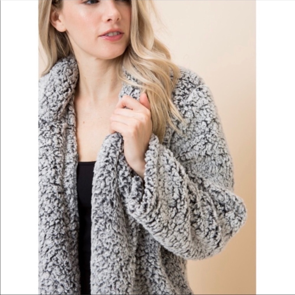 ✨LAST ONE✨Super Soft Two Tone Sherpa Long Coat - Picture 7 of 8